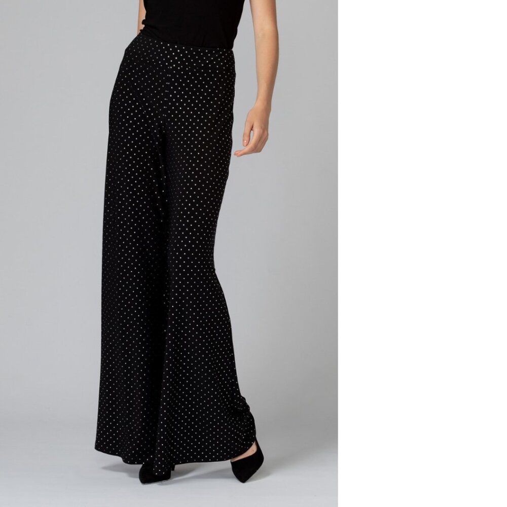 Nine West  Wide Leg Pull On Elastic Waist Pants  Black and Gold PLUS 3X  NEW - Picture 5 of 6